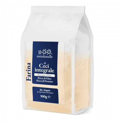 Bột đậu gà nguyên cám hữu cơ 500g Sottolestelle  – Organic Whole Chickpea Flour