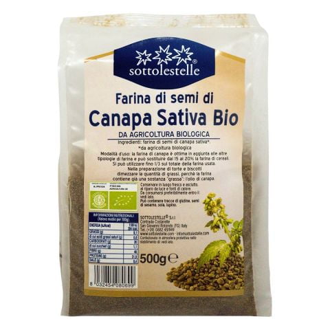 Bột Hạt Gai Dầu Hữu Cơ 500g Sottolestelle Organic Hemp Flour